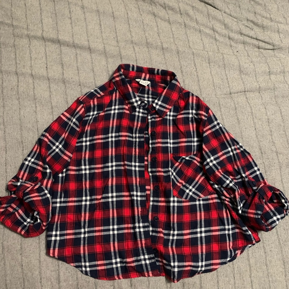 Forever 21 Plaid cropped button up
